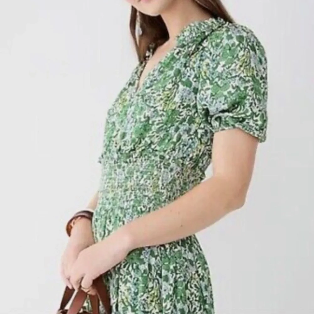 Green Floral J. Crew Dress - Picture 3 of 5
